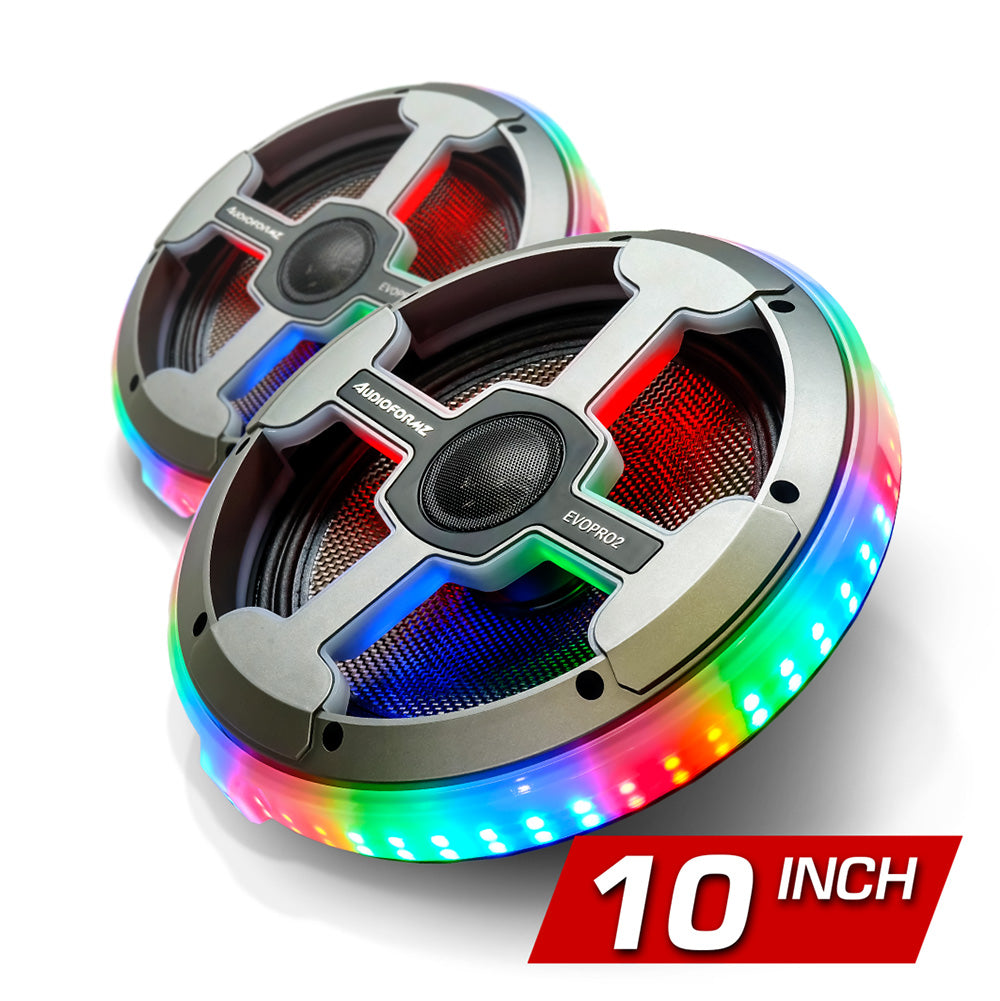 AudioFormz EVOPRO2 10in 3-Way Component Marine IC LED Loud Speakers - Pair