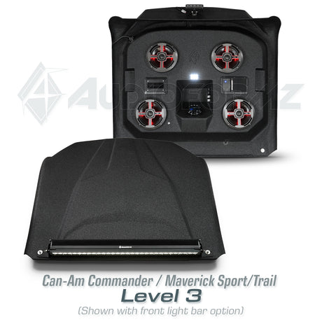 2021+ Can-Am Commander / 2019+ Maverick Sport / 2018+ Maverick Trail Stereo Tops (2-Seat)