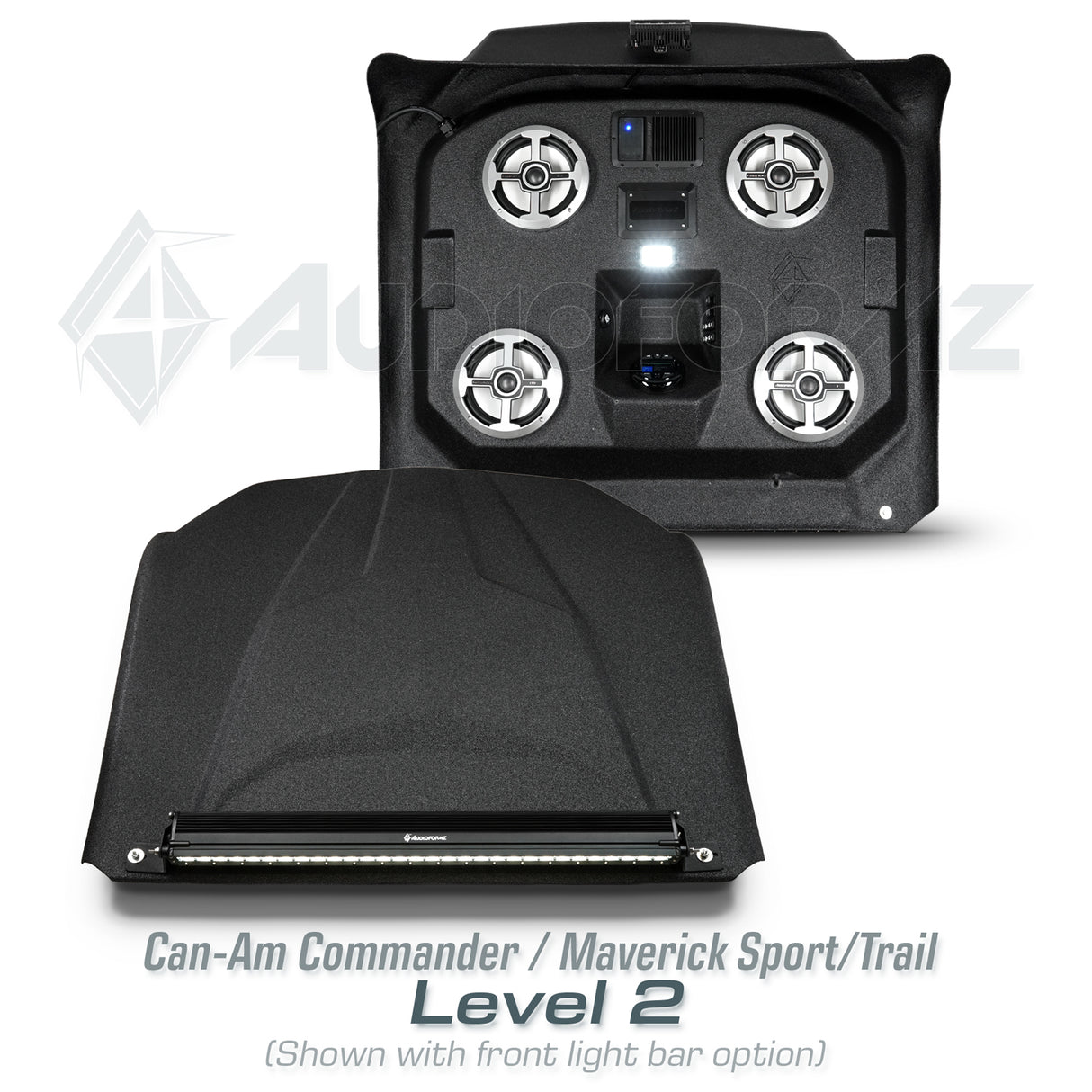 2021+ Can-Am Commander / 2019+ Maverick Sport / 2018+ Maverick Trail Stereo Tops (2-Seat)