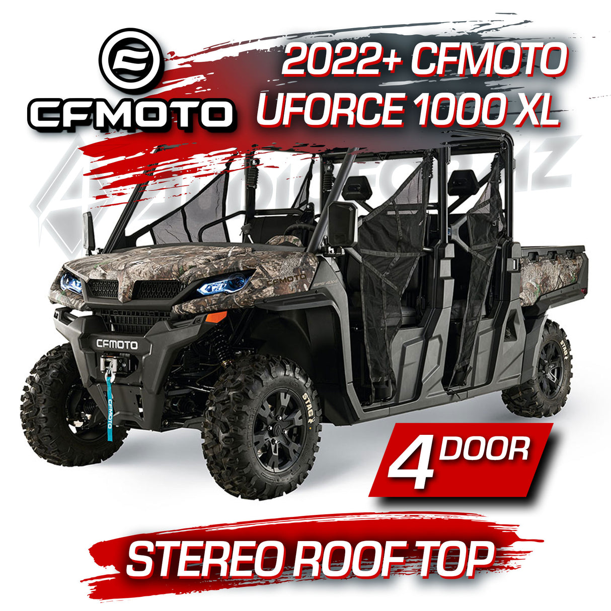 2022+ CFMoto UForce 1000 XL Stereo Tops (4-Door)