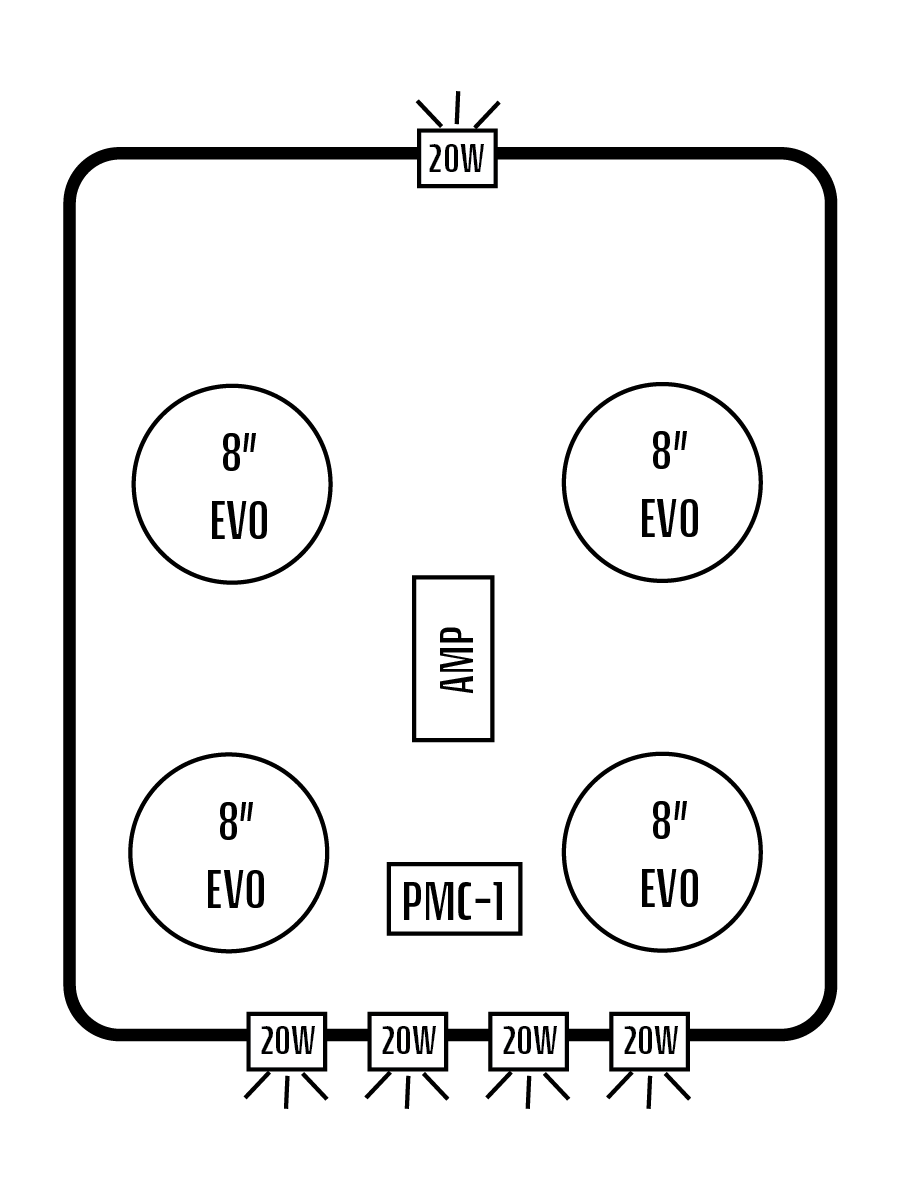 2021+ Can-Am Commander / 2019+ Maverick Sport / 2018+ Maverick Trail Stereo Tops (2-Seat)