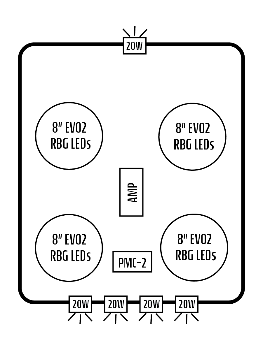 2021+ Can-Am Commander / 2019+ Maverick Sport / 2018+ Maverick Trail Stereo Tops (2-Seat)