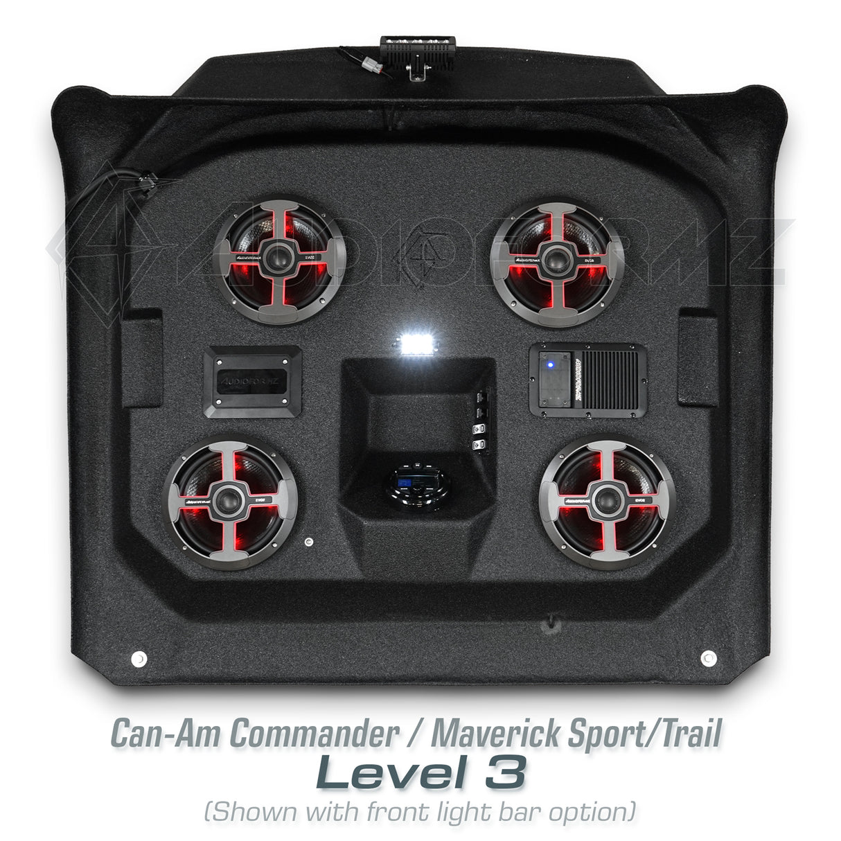 2021+ Can-Am Commander / 2019+ Maverick Sport / 2018+ Maverick Trail Stereo Tops (2-Seat)