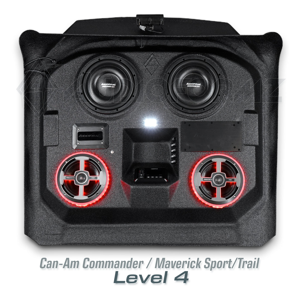 2021+ Can-Am Commander / 2019+ Maverick Sport / 2018+ Maverick Trail Stereo Tops (2-Seat)