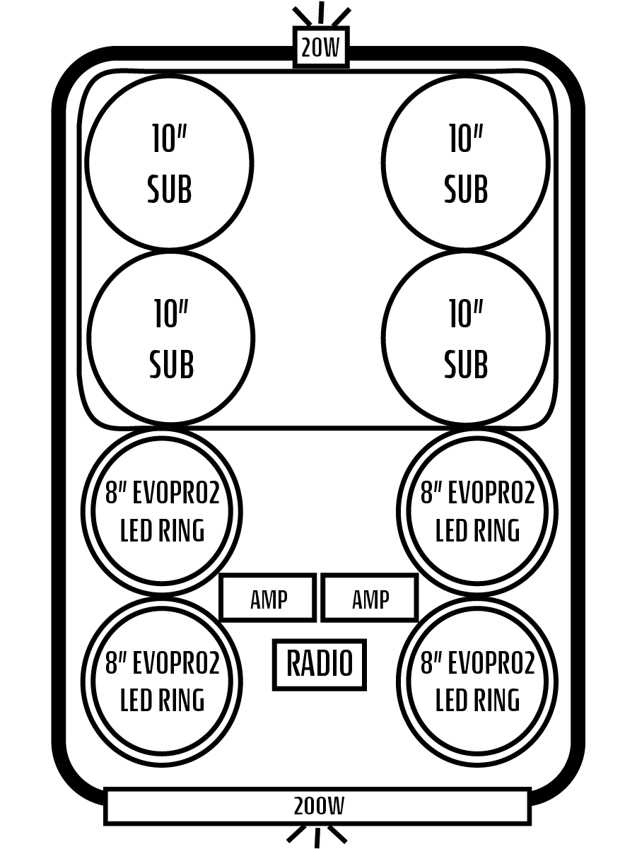 2023+ Kawasaki Teryx KRX 4 1000 Stereo Tops (4-Seat)