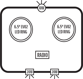 2009+ Polaris RZR 170 Stereo Tops (2-Seat)