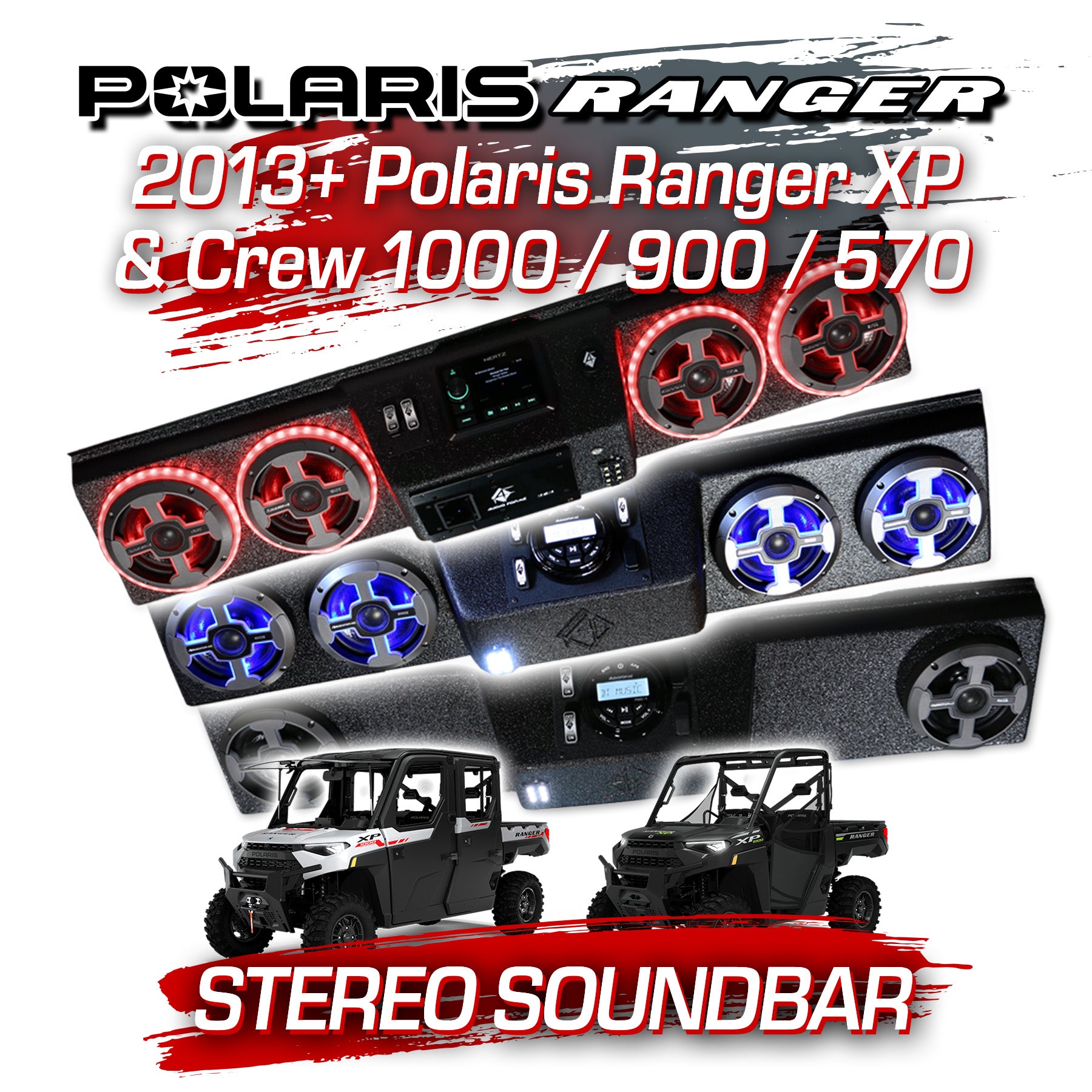 2013+ Polaris Ranger XP & Crew 1000 / 900 / 570 Stereo Soundbar