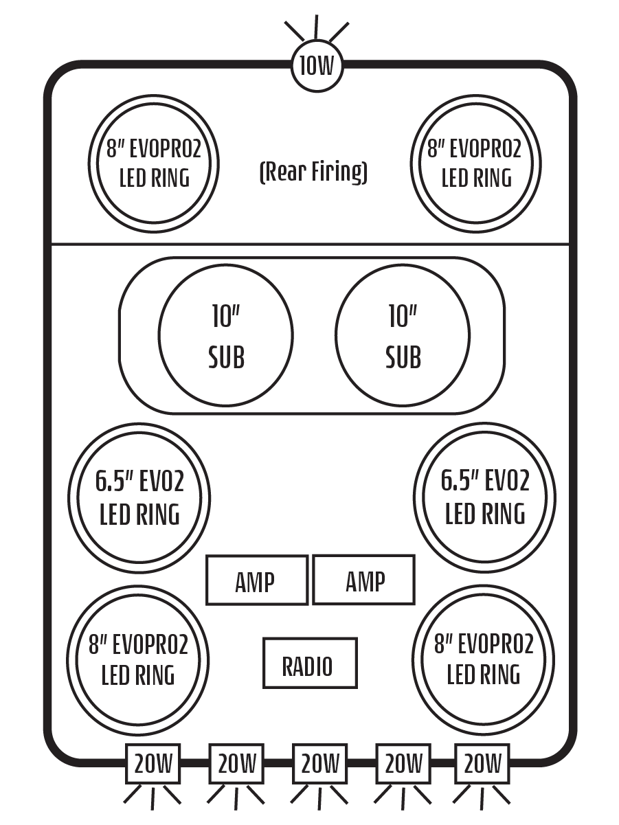 2014-20 Can-Am Commander MAX / 2014-18 Maverick MAX Stereo Tops (4-Seat)