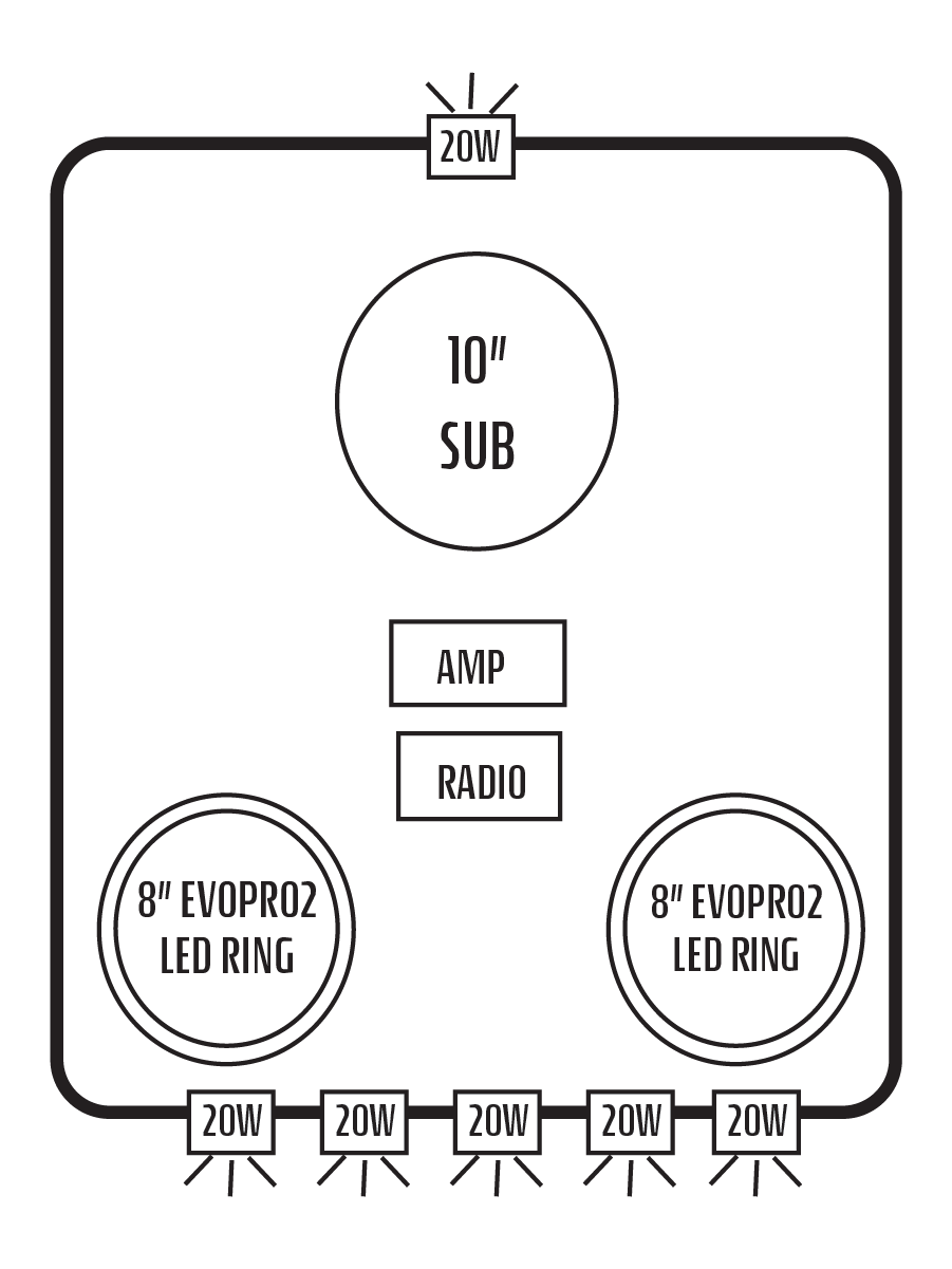 2014-20 Can-Am Commander / 2014-18 Maverick Stereo Tops (2-Seat)