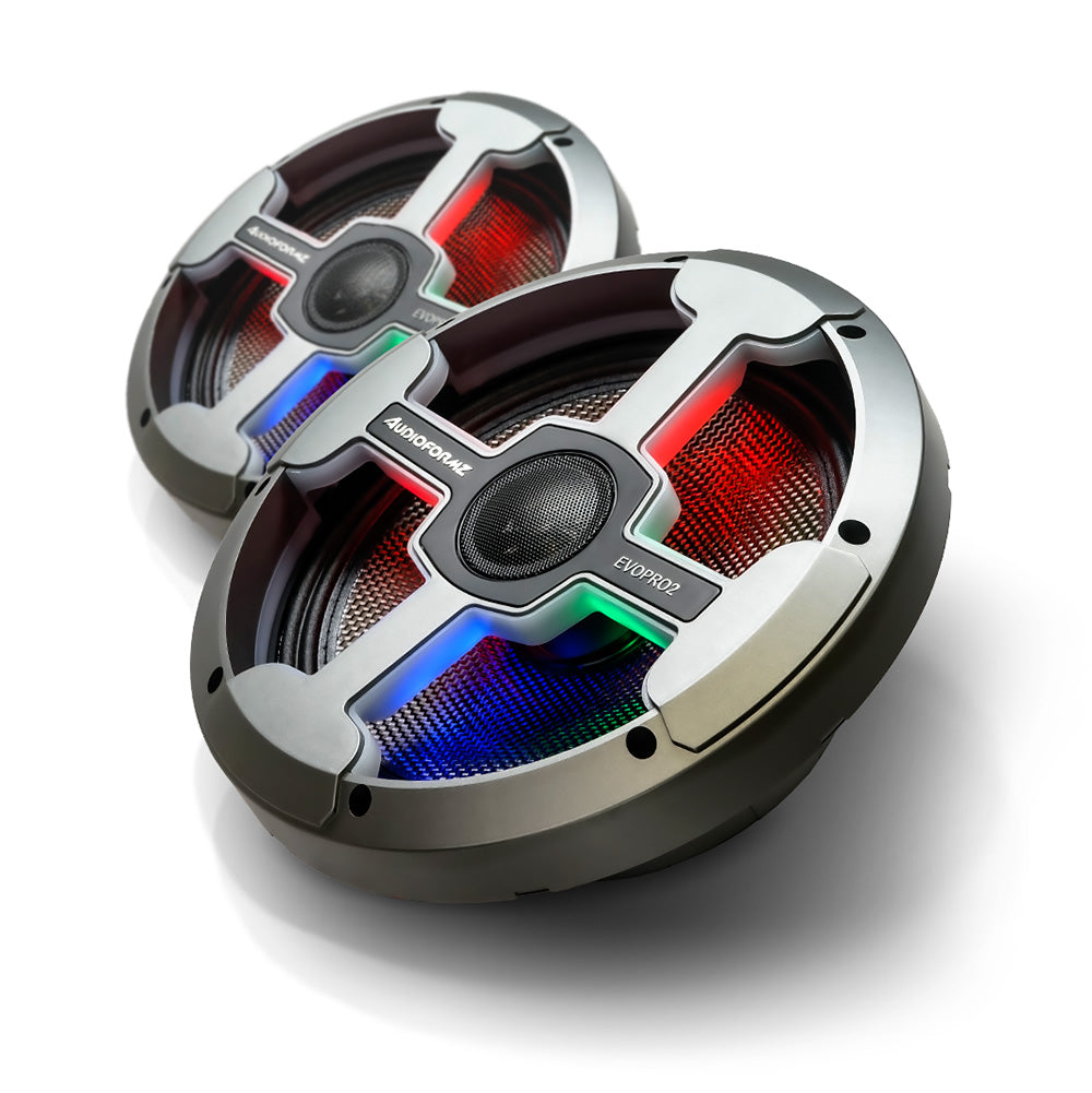 AudioFormz EVOPRO2 10in 3-Way Component Marine IC LED Loud Speakers -