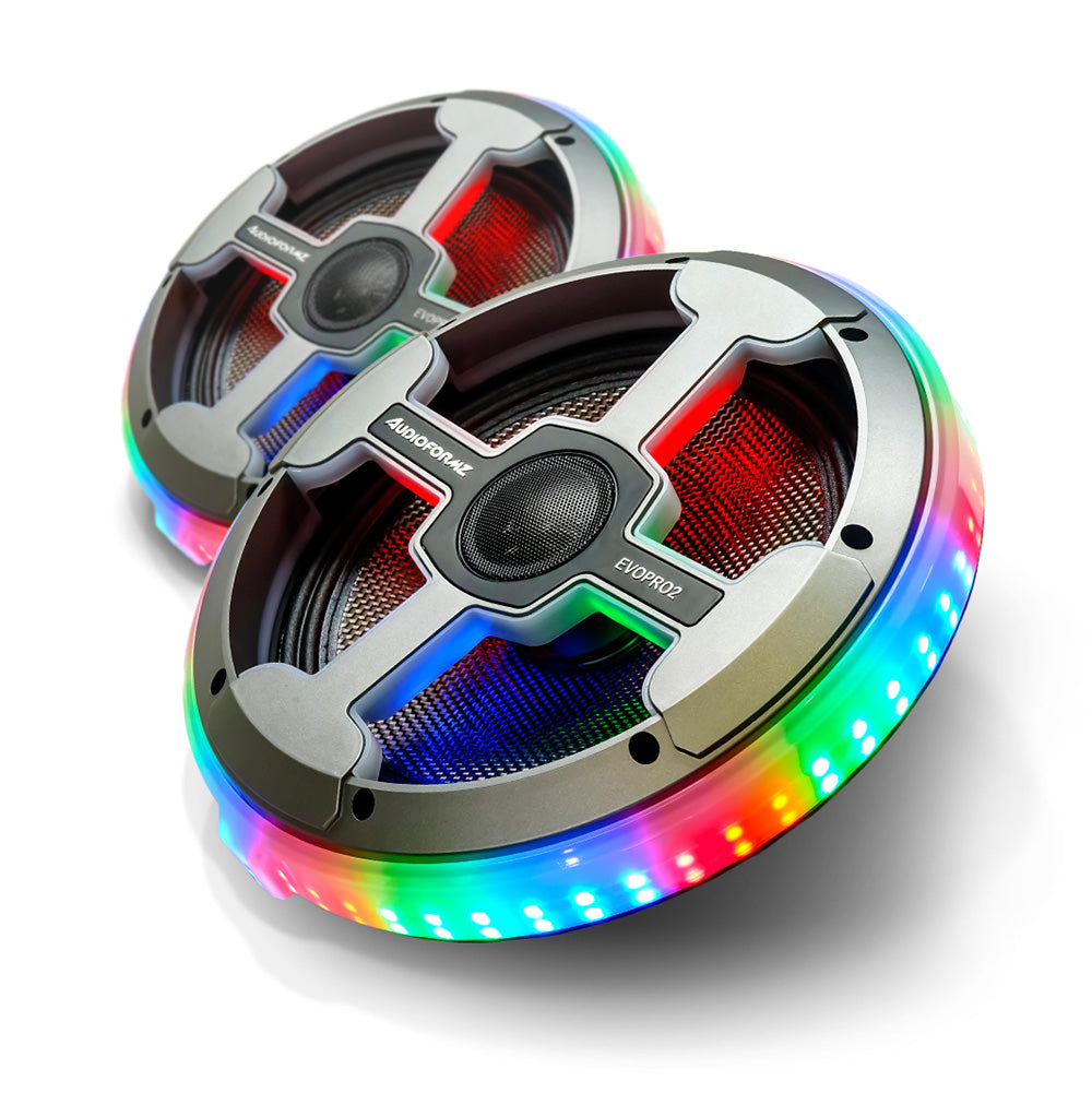 AudioFormz EVOPRO2 10in 3-Way Component Marine IC LED Loud Speakers -