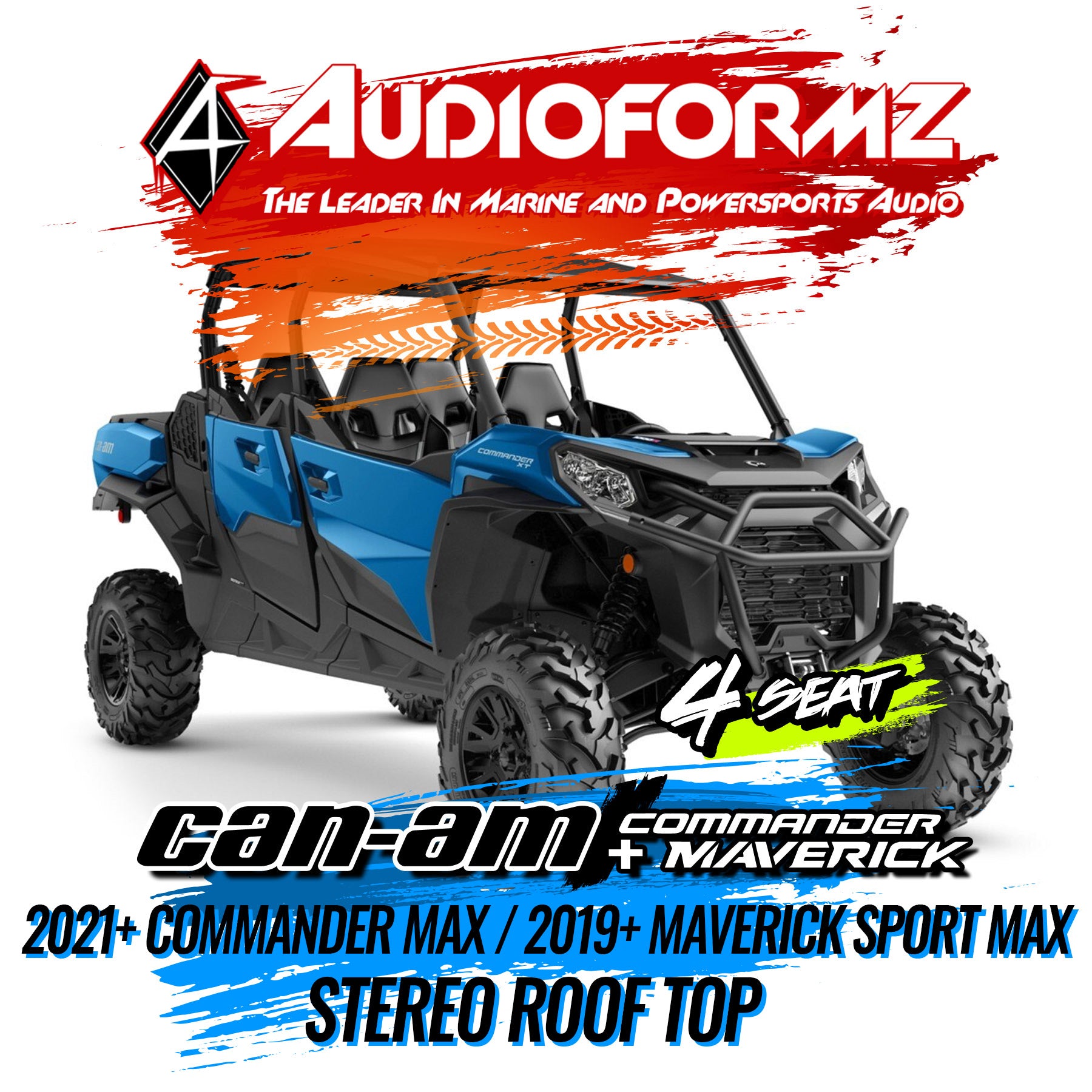 2021+ Can-Am Commander MAX / 2019+ Maverick Sport MAX Stereo Tops (4-S