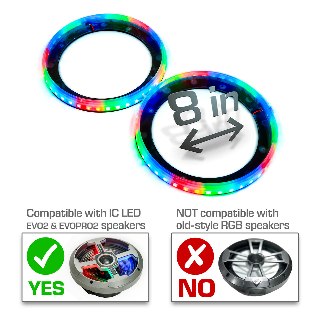 AudioFormz IC LED Light Rings for EVO2 & EVOPRO2 Speakers - Pair