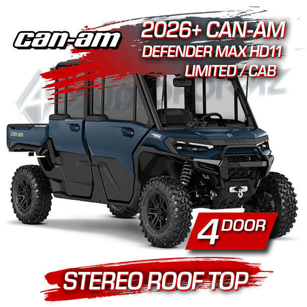 2026+ Can-Am Defender MAX HD11 Limited/Cab Stereo Tops (4-Door)
