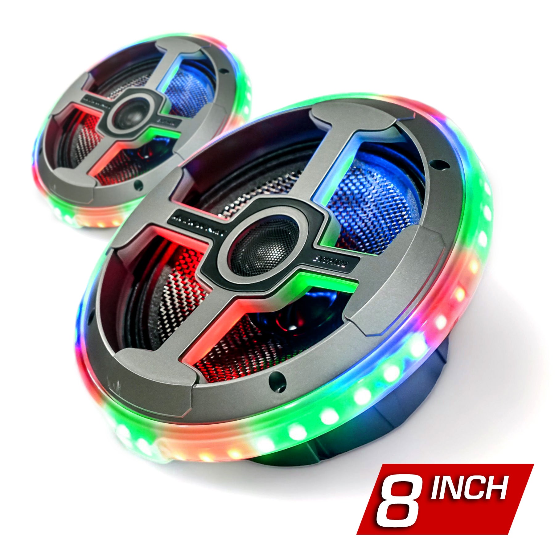 AudioFormz EVOPRO2 8in 3-Way Component Marine IC LED Loud Speakers - P