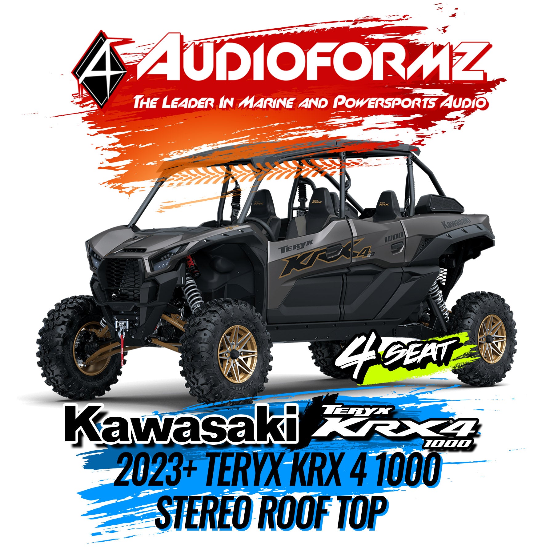 2023+ Kawasaki Teryx KRX 4 1000 Stereo Tops (4-Seat) – AudioFormz