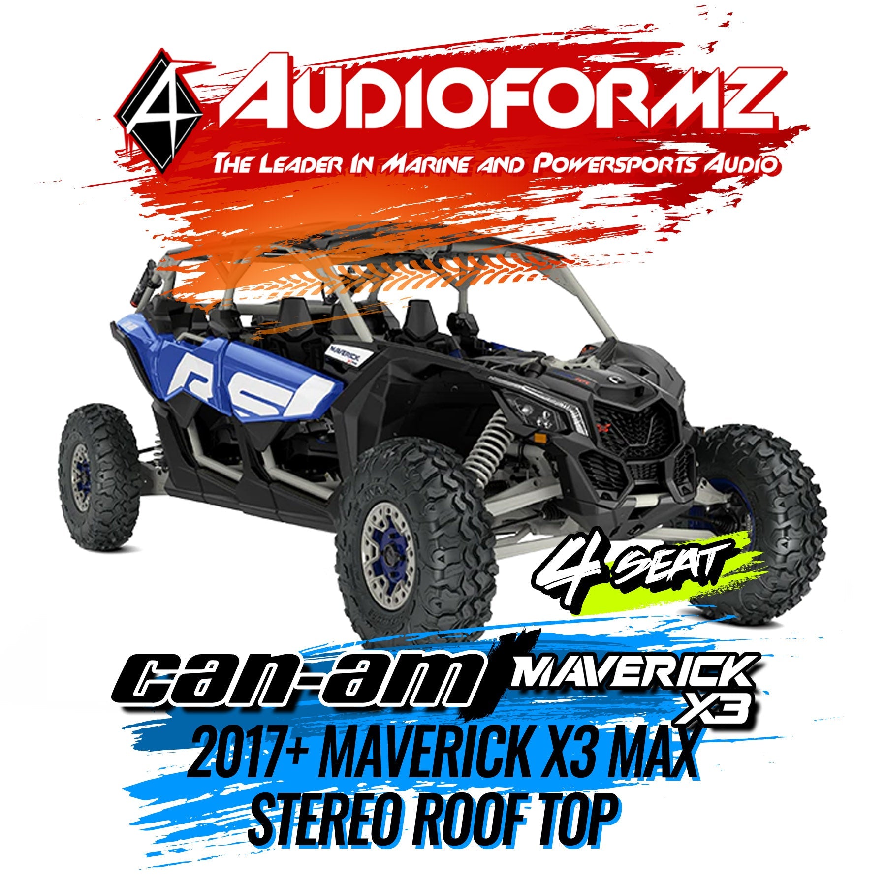 2017+ Can-Am Maverick X3 MAX Stereo Tops (4-Seat) – AudioFormz